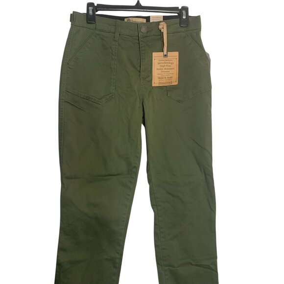 Democracy Womens Ab Technology High Rise Ankle Skimmer Trouser Size 6 Army Green - Picture 2 of 7